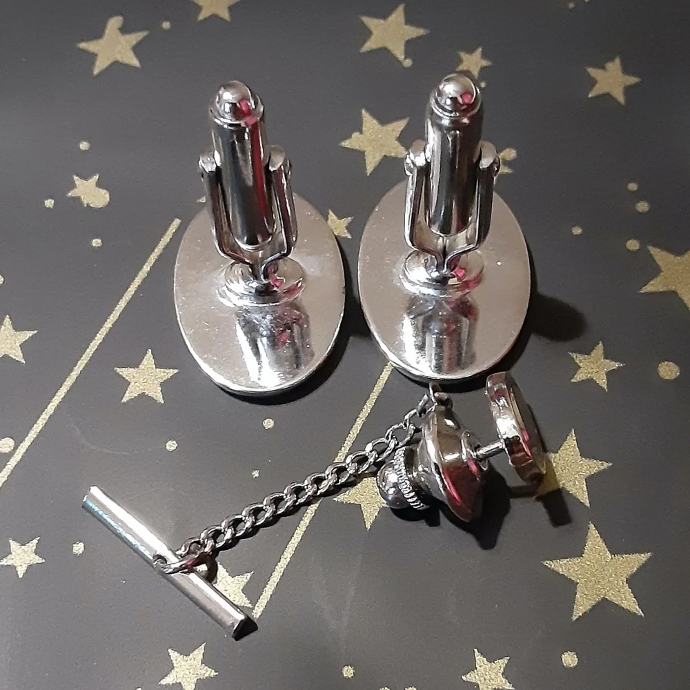 Cuff Links & Matching Tie Tack Set